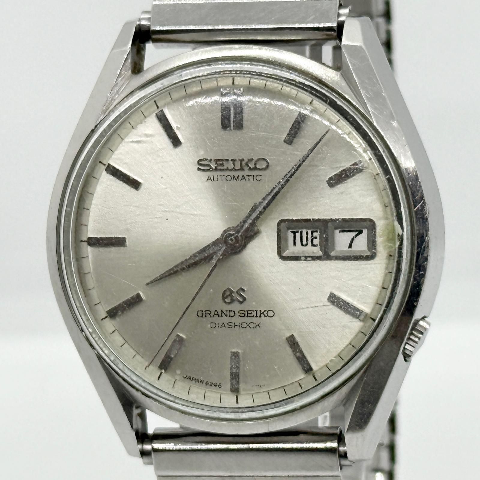 SEIKO セイコー GRAND SEIKO グランドセイコー ダイアショック 6246-9001 シルバー AT メンズ 腕時計 訳あり