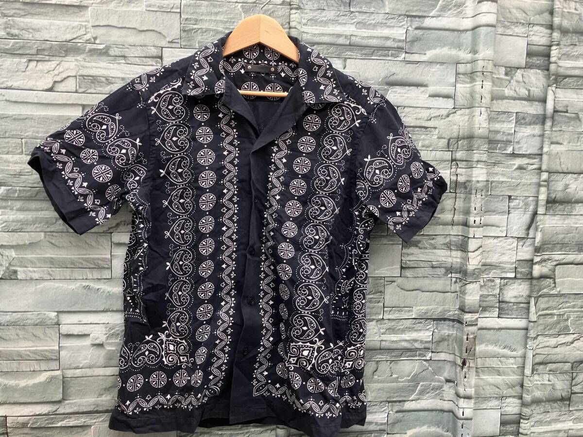 MINEDENIM／半袖シャツ／ペイズリー柄／ネイビー／2104-5004-37-022／サイズ2 15,077円