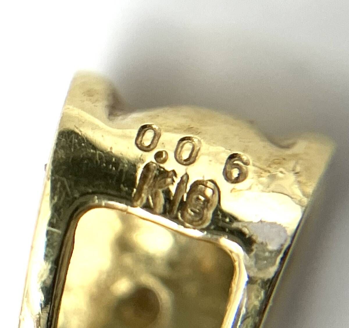 天然ルチレイテッドクォーツ K18 トップ ダイヤ0.06ct 7.1g ソーティング付き｜チャーム
