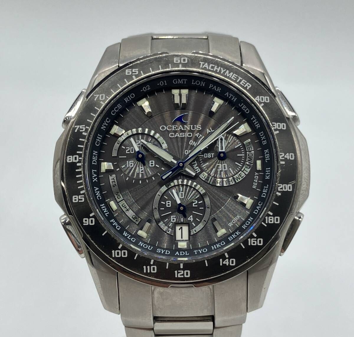 【箱付属】CASIO カシオ OCEANUS オシアナス OCW-M800TBJ-1AJF 電波ソーラー ブラック シルバー 黒 メンズ 2007年発売モデル 腕時計