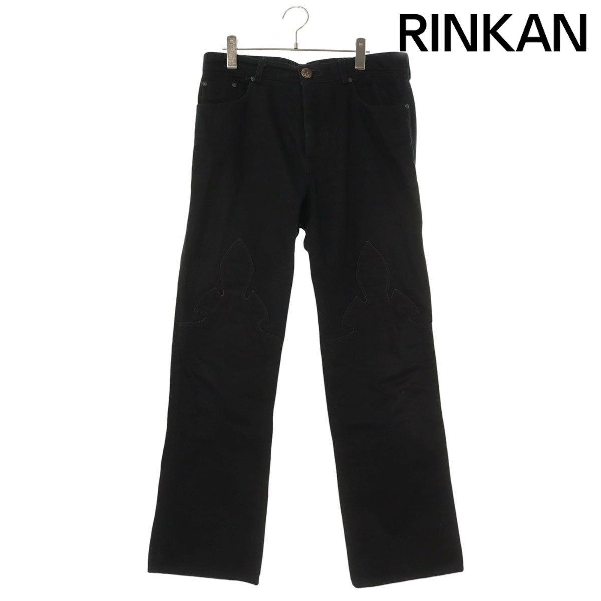 クロムハーツ DNM PANTS BLK 旧式 フレアニーステッチデニムパンツ メンズ 34インチ