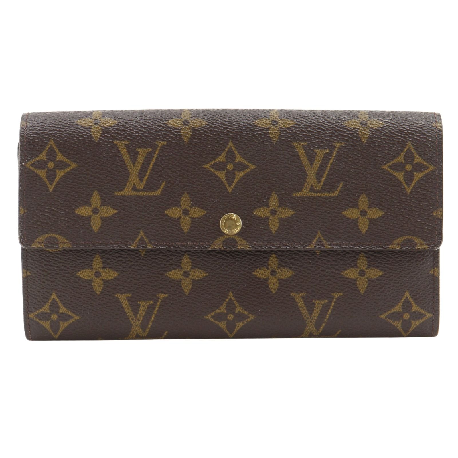 【LOUIS VUITTON】ルイ・ヴィトン ポシェット・ポルト モネ クレディ M61725 モノグラムキャンバス 茶 TH0041 レディース 長財布