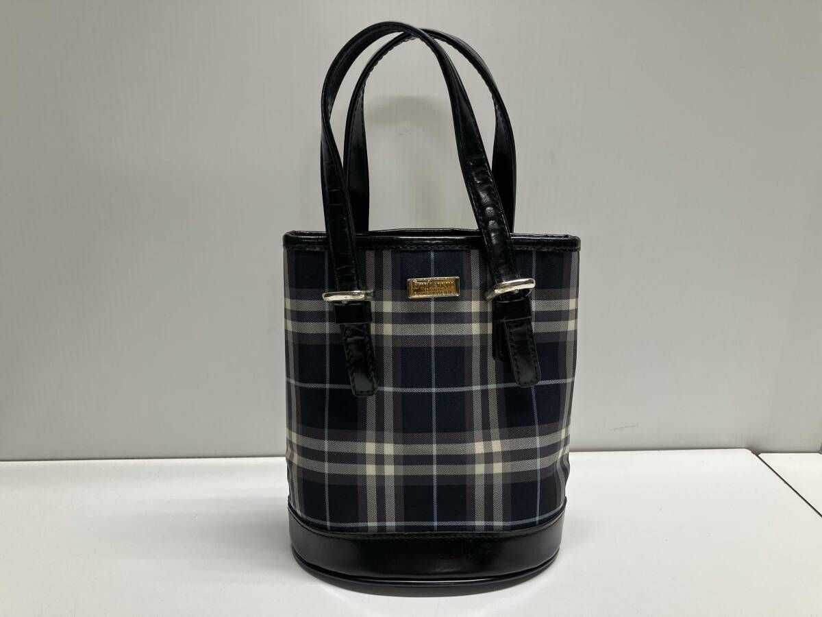 BURBERRY BLUE LABEL バーバリー ブルー レーベル ハンドバッグ / ノバチェック・ブルー ミニハンド 状態込み