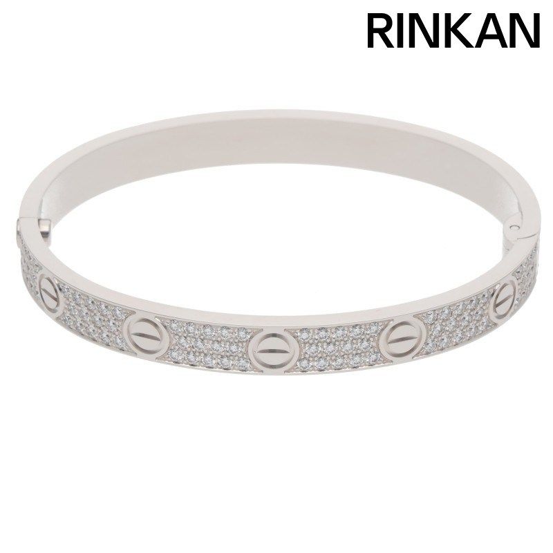 カルティエ LOVE BRACELET PAVE DIAMONDS K18WG PAVEダイヤ ラブブレスレット メンズ 16