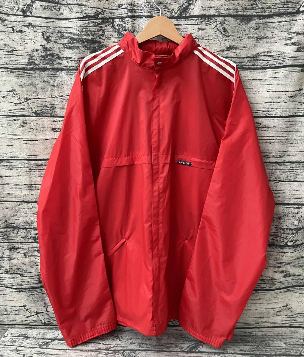 adidas ナイロンジャケット ヴィンテージ チュニジア製 VENTEX レッド XL相当