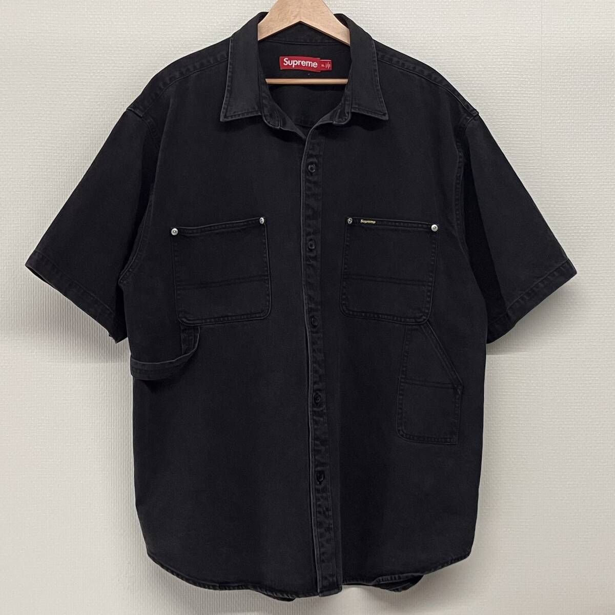 Supreme Loose Fit S/S Denim Painter Shirt Black SS-25 シュプリーム 
