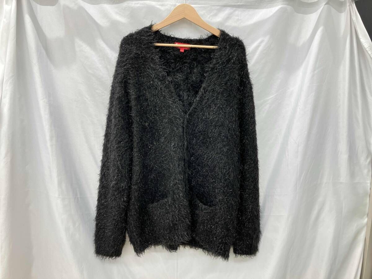 Supremeシュプリーム/スパークルニットカーディガン/ブラック/L/ポリエステル43％綿40％金属繊維17％