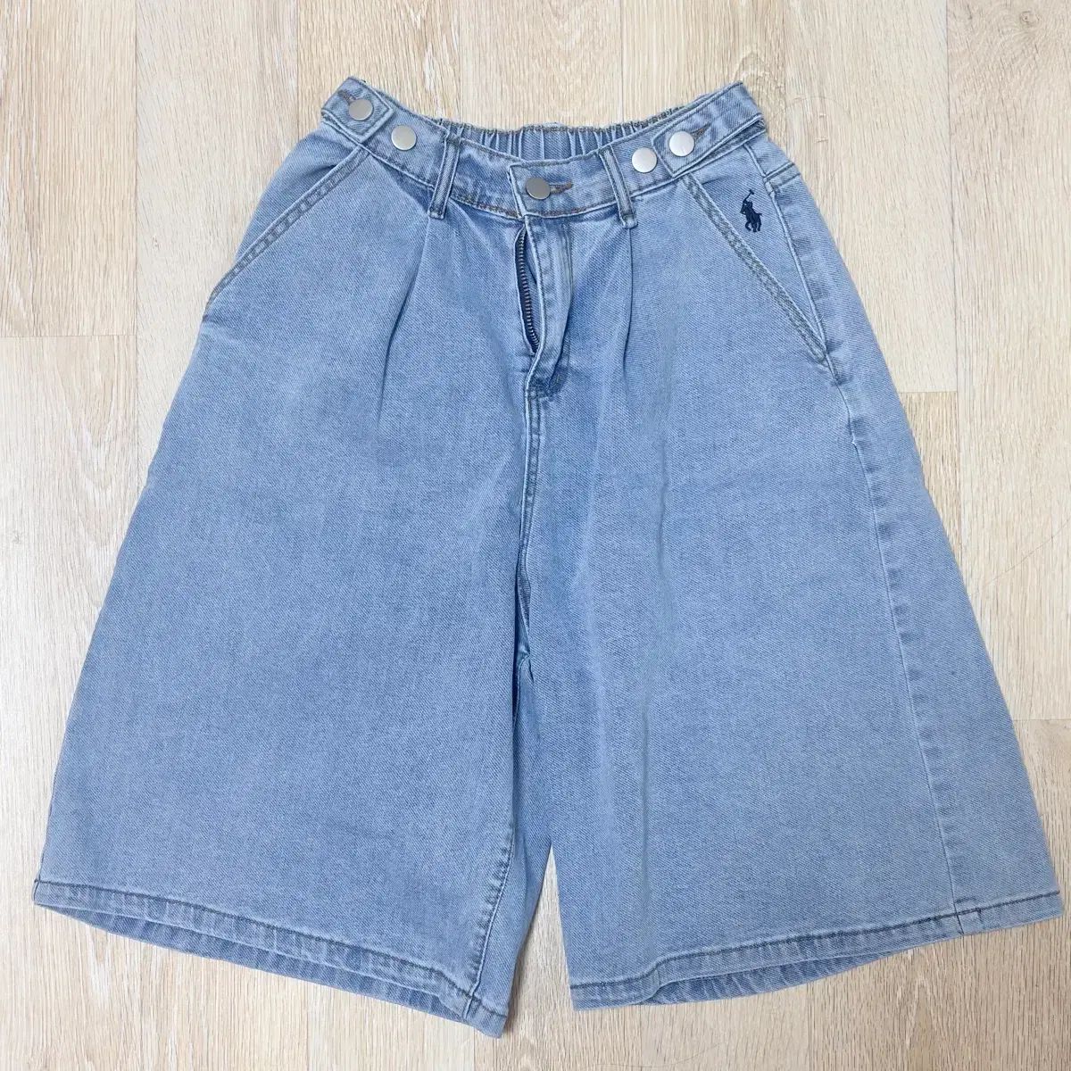 ライトデニム ワイド ハーフパンツ バミューダ ズボン