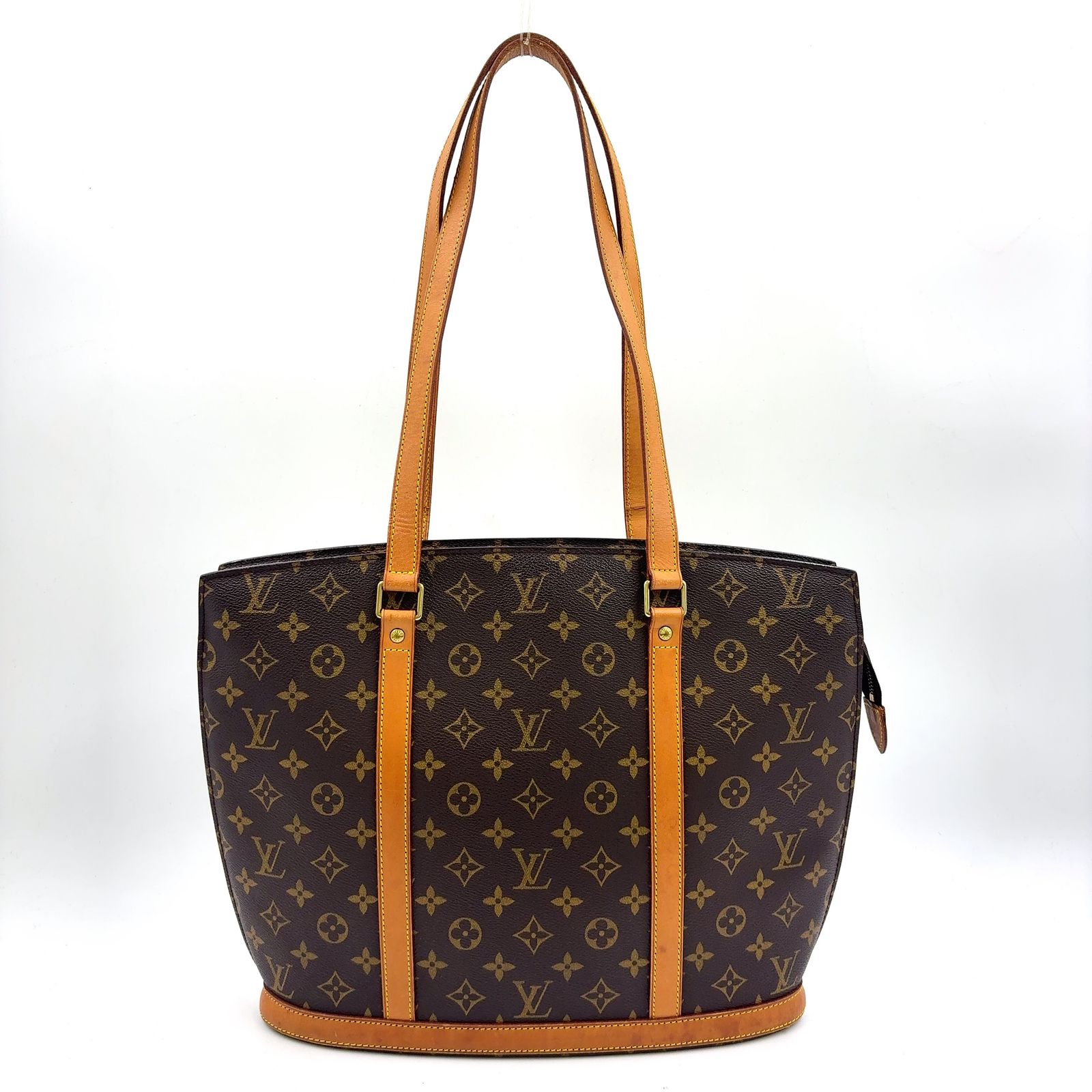 LOUIS VUITTON バビロン モノグラム モノグラム レザー×PVC ブラウン トートバッグ ゴールド M51102