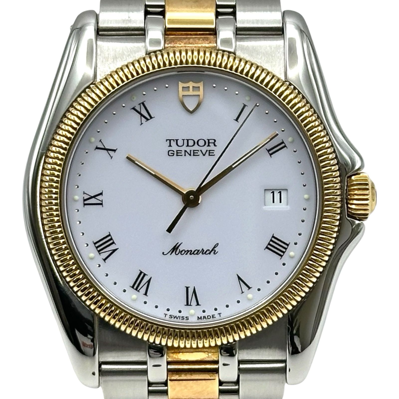 チューダー/チュードル TUDOR モナーク 15633 ホワイト ゴールド/ステンレススチール クオーツ メンズ 腕時計