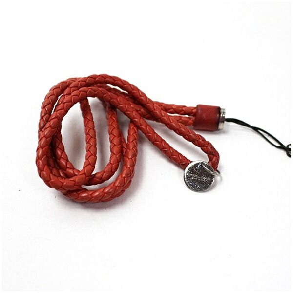 ボッテガヴェネタ イントレチャート ネックストラップ レッド 中古 Bランク BOTTEGA VENETA レディース 女性 アクセサリー ブランド