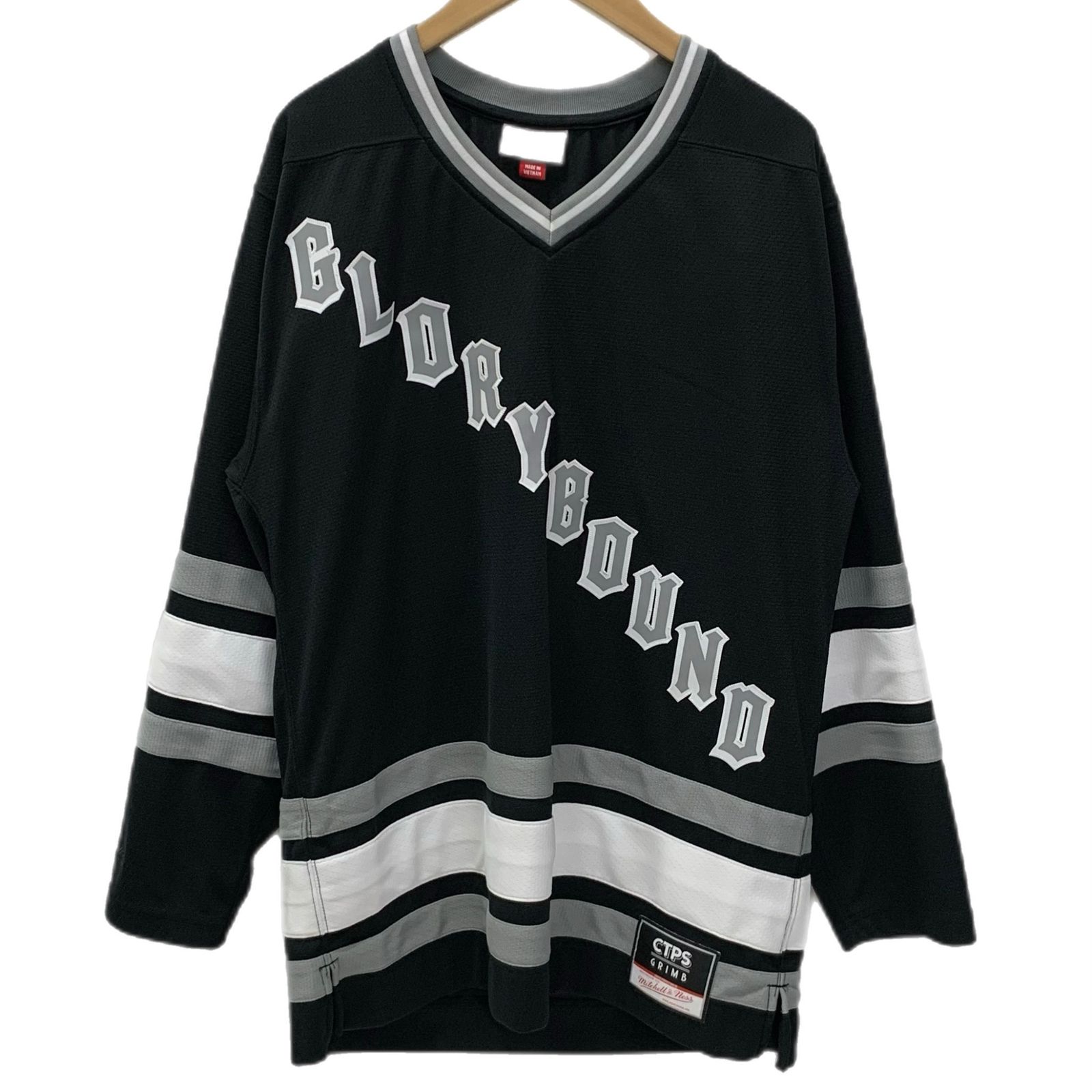 クーティープロダクションズ COOTIE PRODUCTIONS MITCHELL & NESS HOCKEY JERSEY ホッケージャージ MTL-CTE-01 長袖カットソー ブラック Mサイズ 201MT-5933