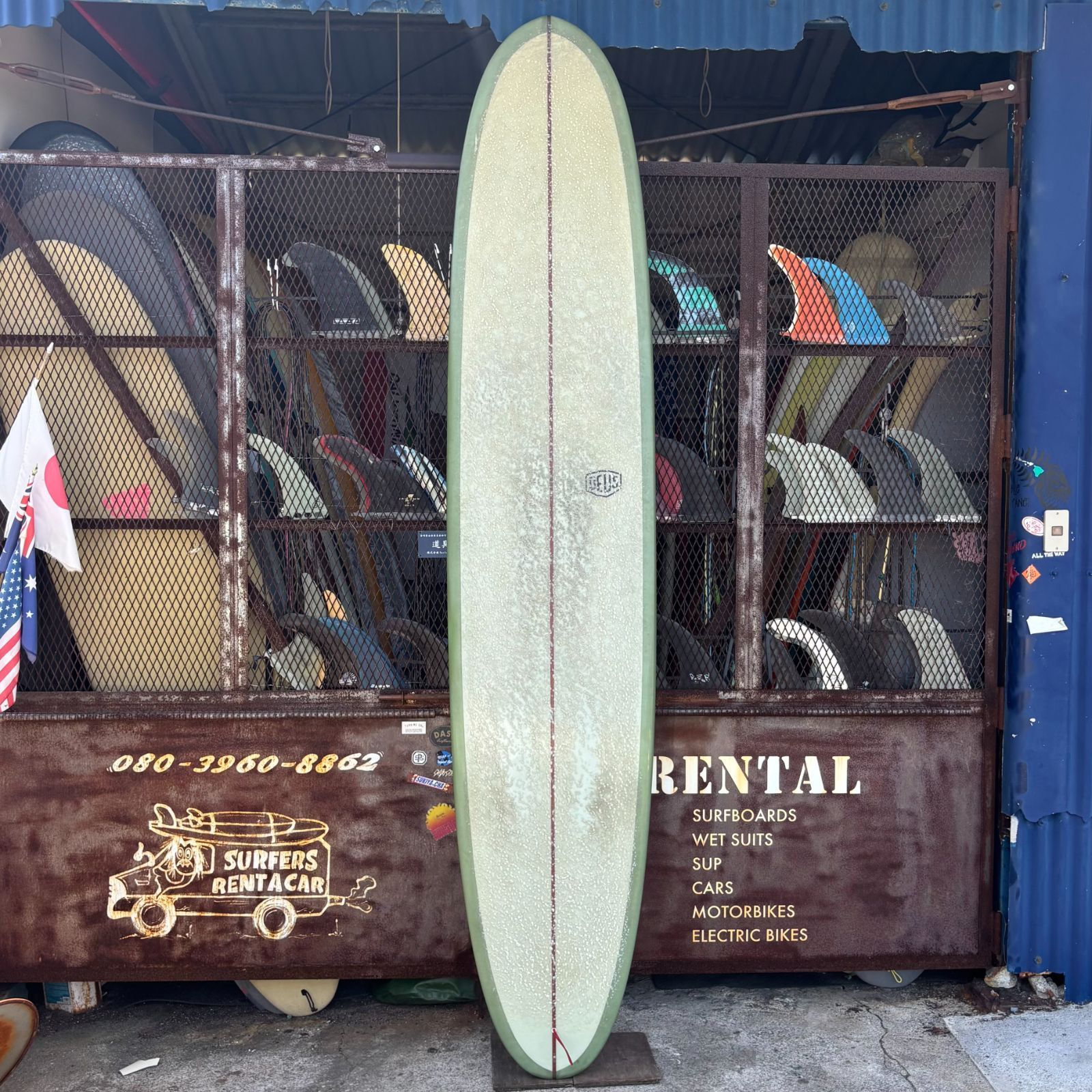 送料別途ご請求 ロングボードシングルフィン DEUS× Tappy Sharpe / TESAN 9'5