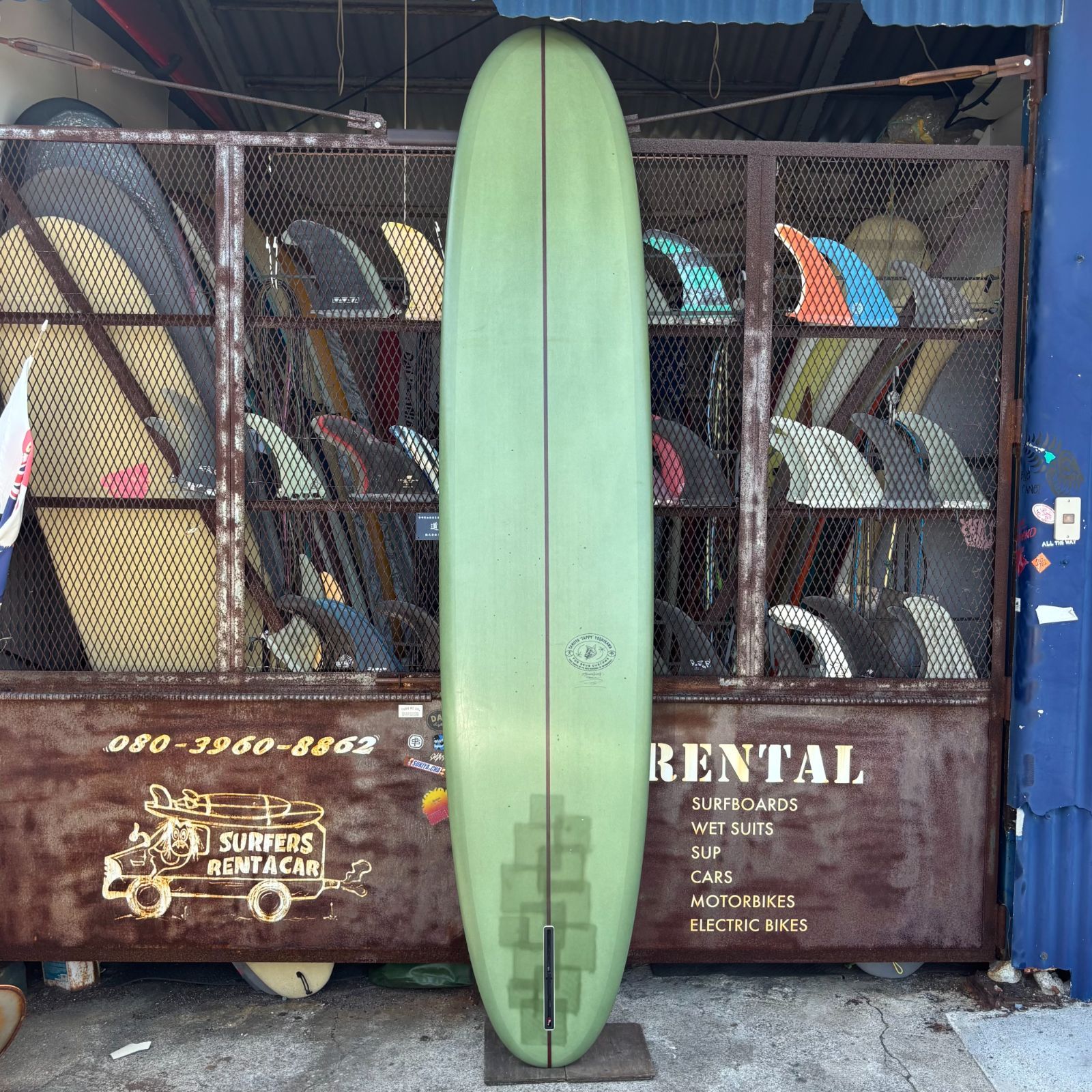送料別途ご請求 ロングボードシングルフィン DEUS× Tappy Sharpe / TESAN 9'5