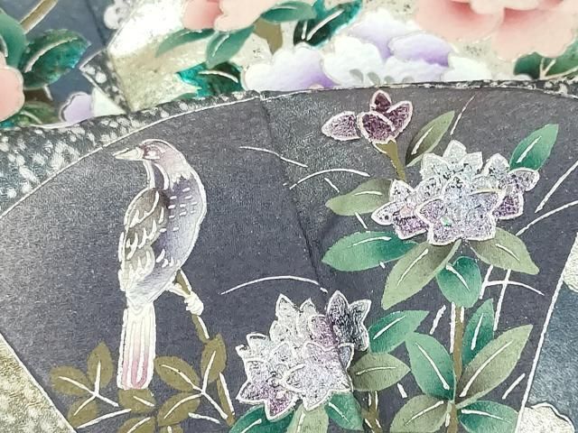 MO-00794 訪問着 地紙流水花鳥文 暈し染め 金彩 さが美扱い 正絹 逸品