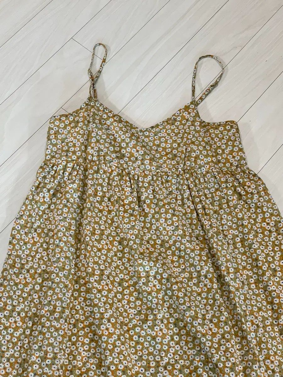 ヴィンテージ 小花 ノースリーブ ロング丈ワンピース
