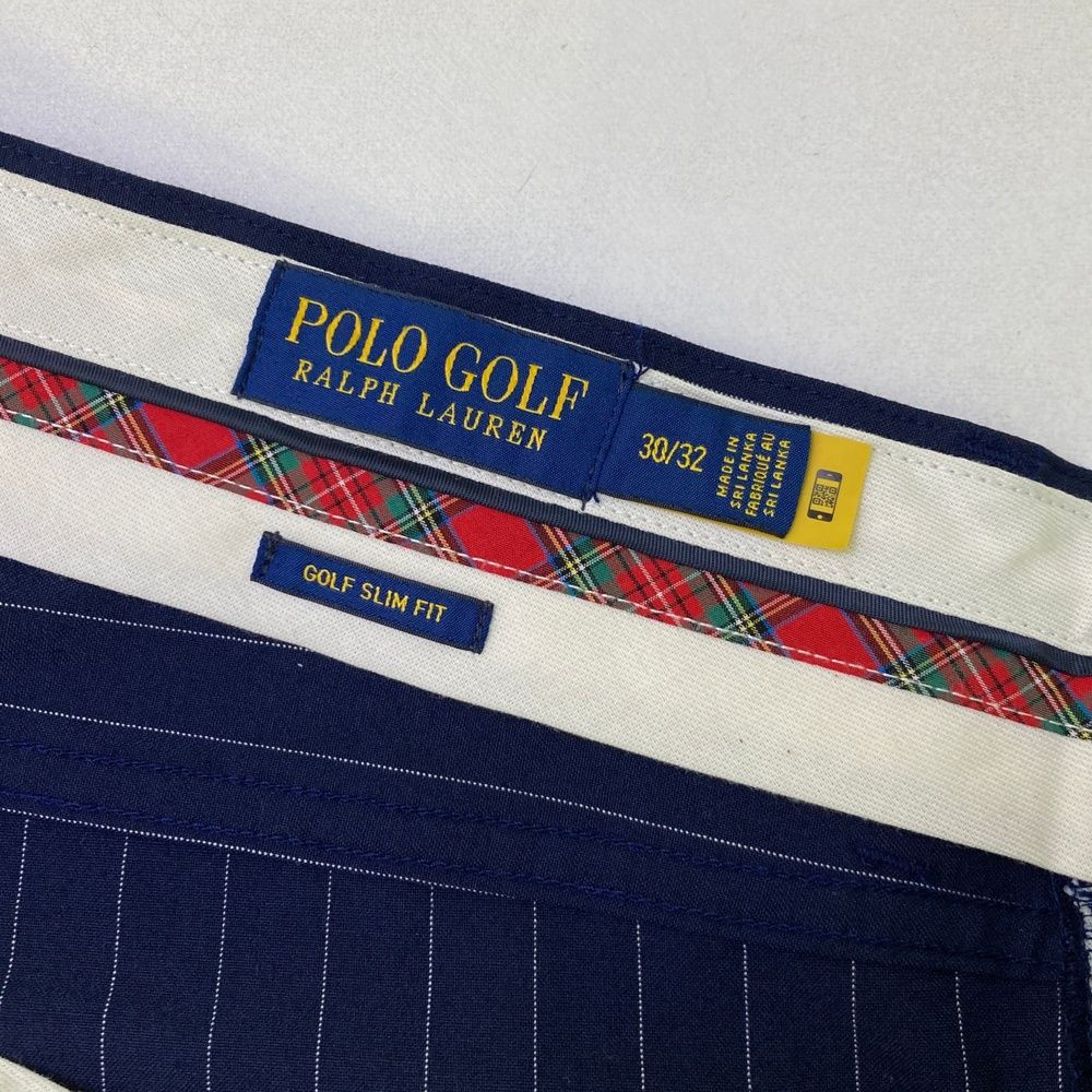 サイズ：30 POLOGOLF ラルフローレン ポロゴルフ ロングパンツ ストライプ柄 ネイビー系 [240101682529] ゴルフウェア メンズ ストスト