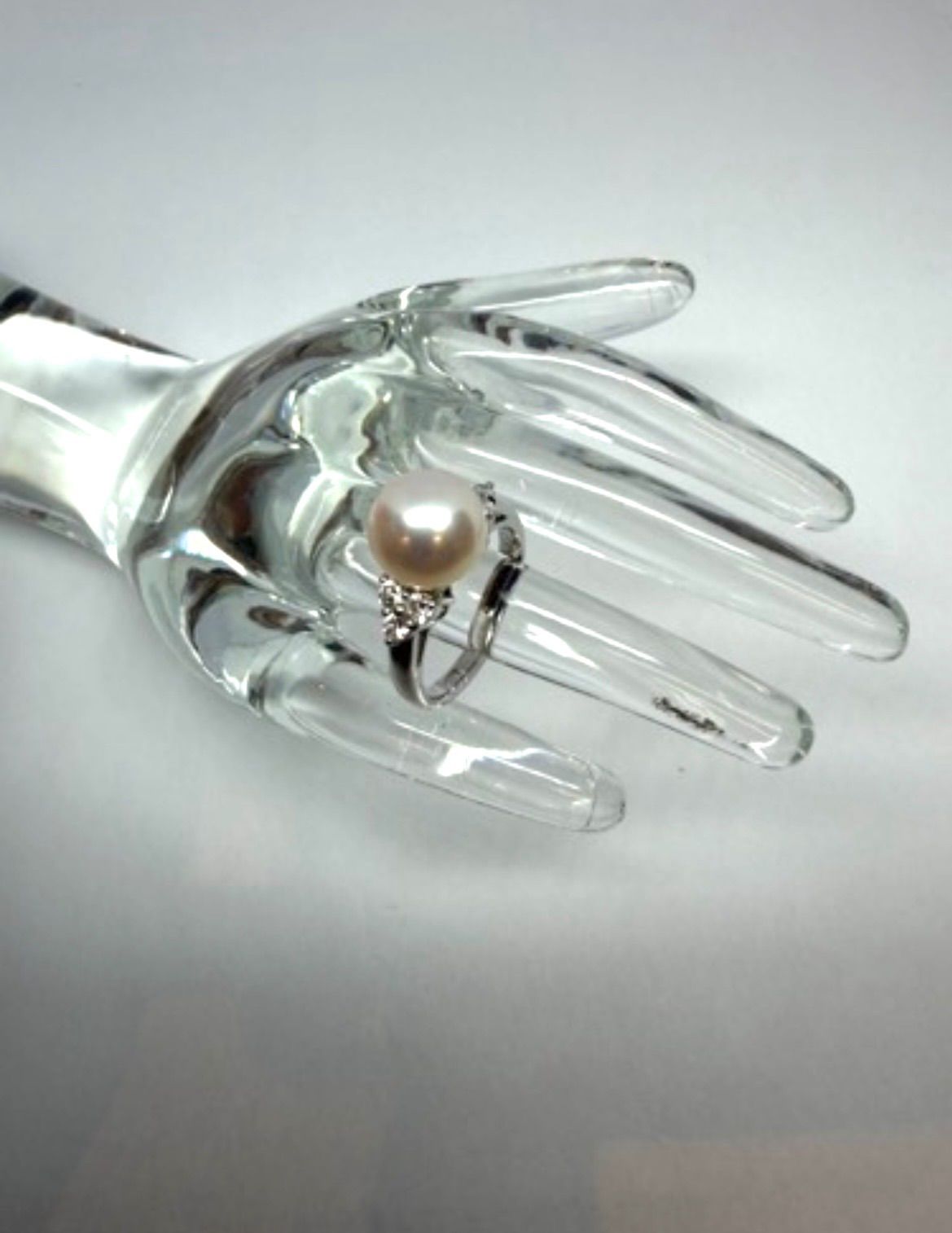 [美品]]pt900パールダイヤリング　6.0g