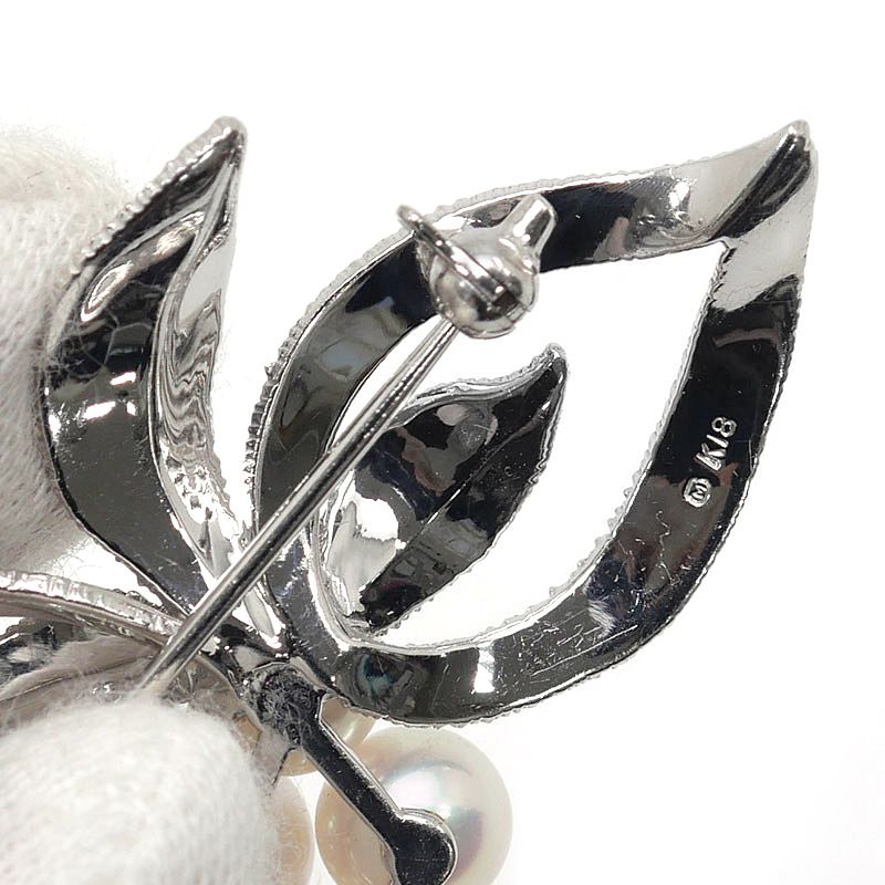 ミキモト MIKIMOTO パールブローチ K18WG 真珠径5-7mm 美品 - メルカリ