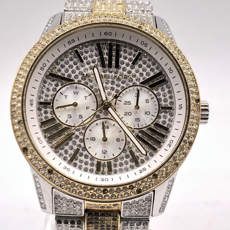 【中古】▲電池切れ MICHAEL KORS ラインストーンクォーツ腕時計 MK-6934　マイケルコース[17][240017771146]
