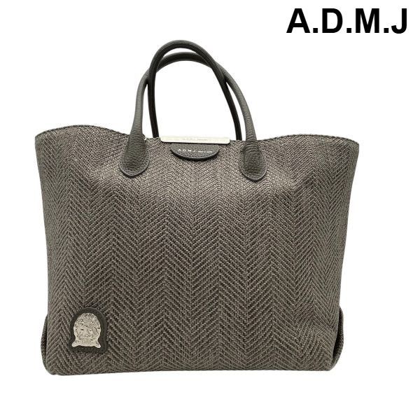 エーディーエムジェイ レザー トートバッグ アクセソワ グレー系 ADMJ 