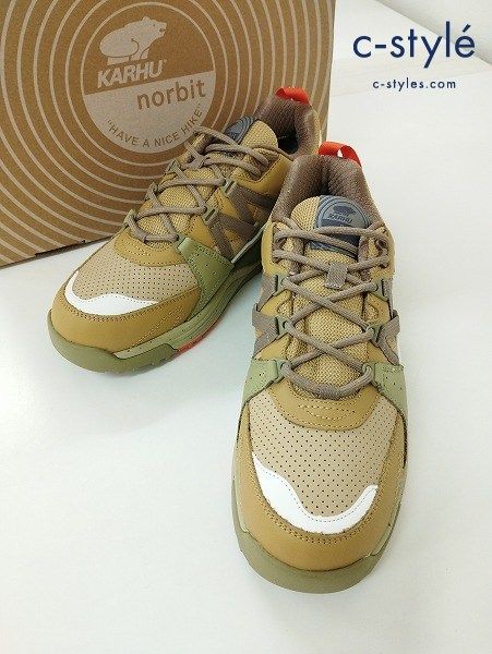 T725 [美品] KARHU × norbit カルフ×ノービット スニーカー 26.8cm ベージュ系 FUSION XC WP SAGE NOR0001 | ★
