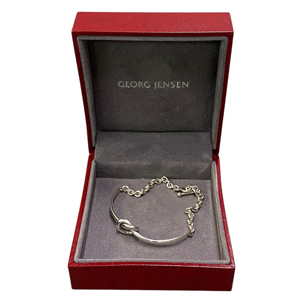 e13《美品》 GEORG JENSEN ジョージジェンセン ノット チェーンブレスレット ファッション小物 シルバー 925 レディースu02t