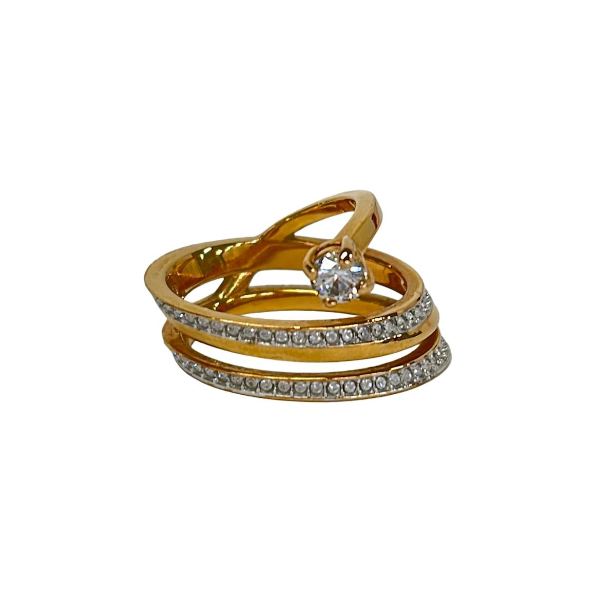 SWAROVSKI(スワロフスキー) リング 55美品 - ゴールド×クリア
