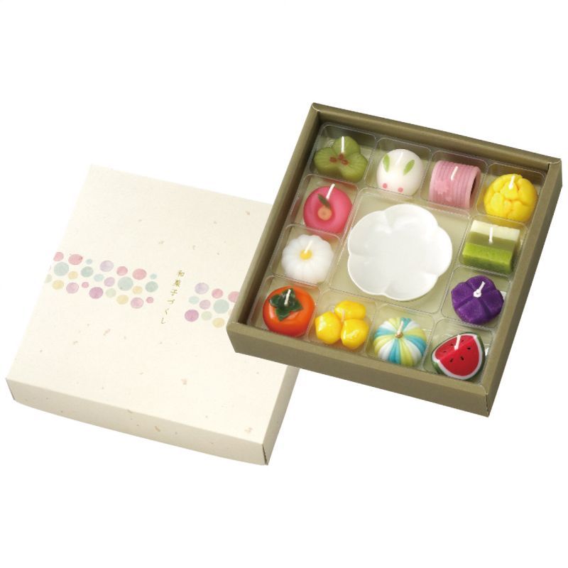 カメヤマ 和菓子型キャンドル・皿セット (T9626-00-00)