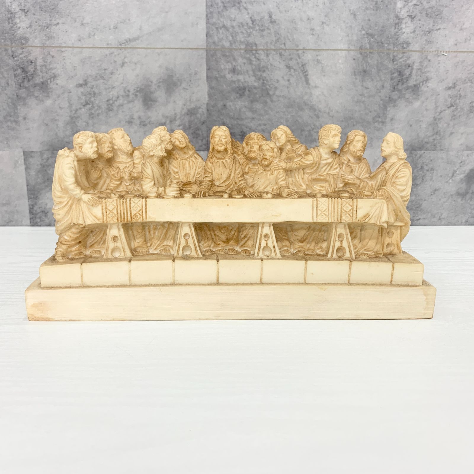 最後の晩餐 立体彫刻風 置物 オブジェ 象牙風 白 ハンドメイド - メルカリ
