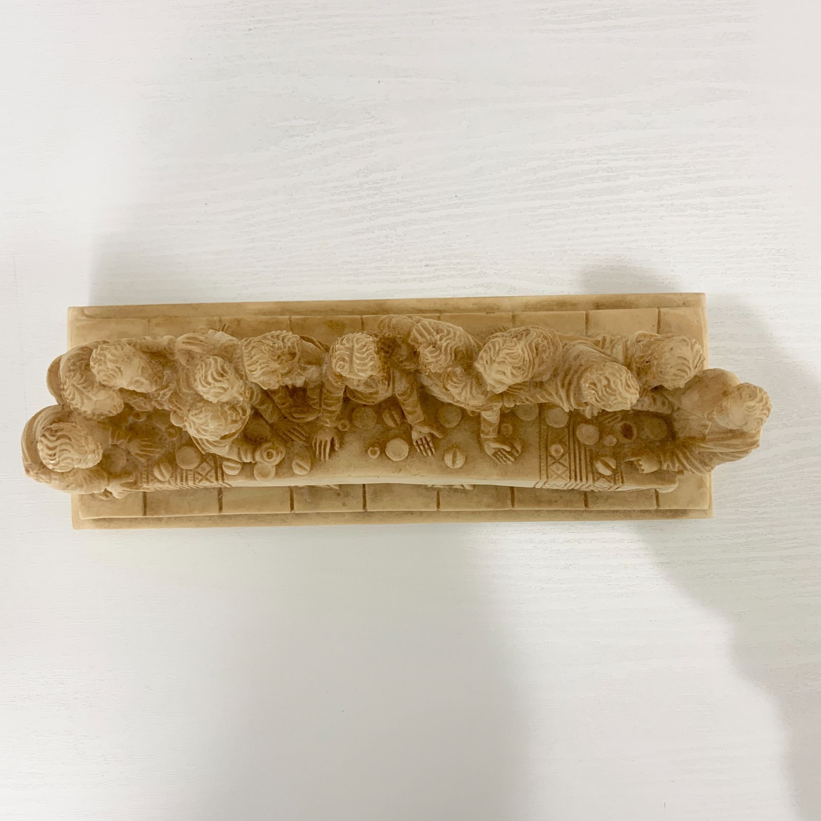 最後の晩餐 立体彫刻風 置物 オブジェ 象牙風 白 ハンドメイド - メルカリ