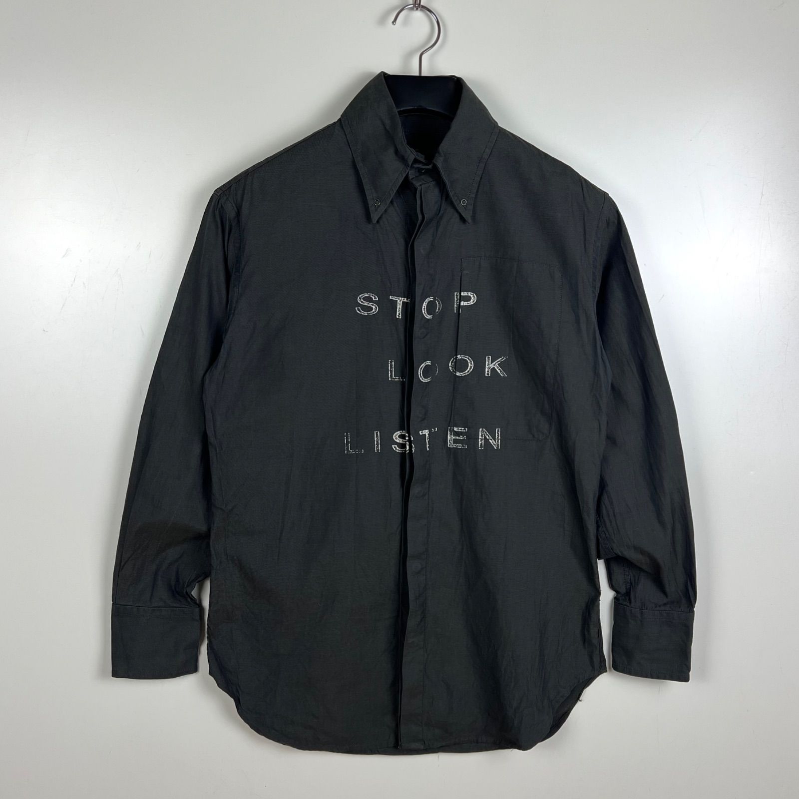 フランス製　CHRISTOPHE LEMAIRE クリストフルメール　シャツ　黒 CHRISTOPHE LEMAIRE 90s archive print shirts 2 M クリストフルメール