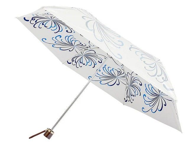 日本製 UVION プレミアムホワイト 晴雨兼用傘 UVカット 折り畳み 熱中症対策 55cmスーパーミニ 乱菊柄 Nv