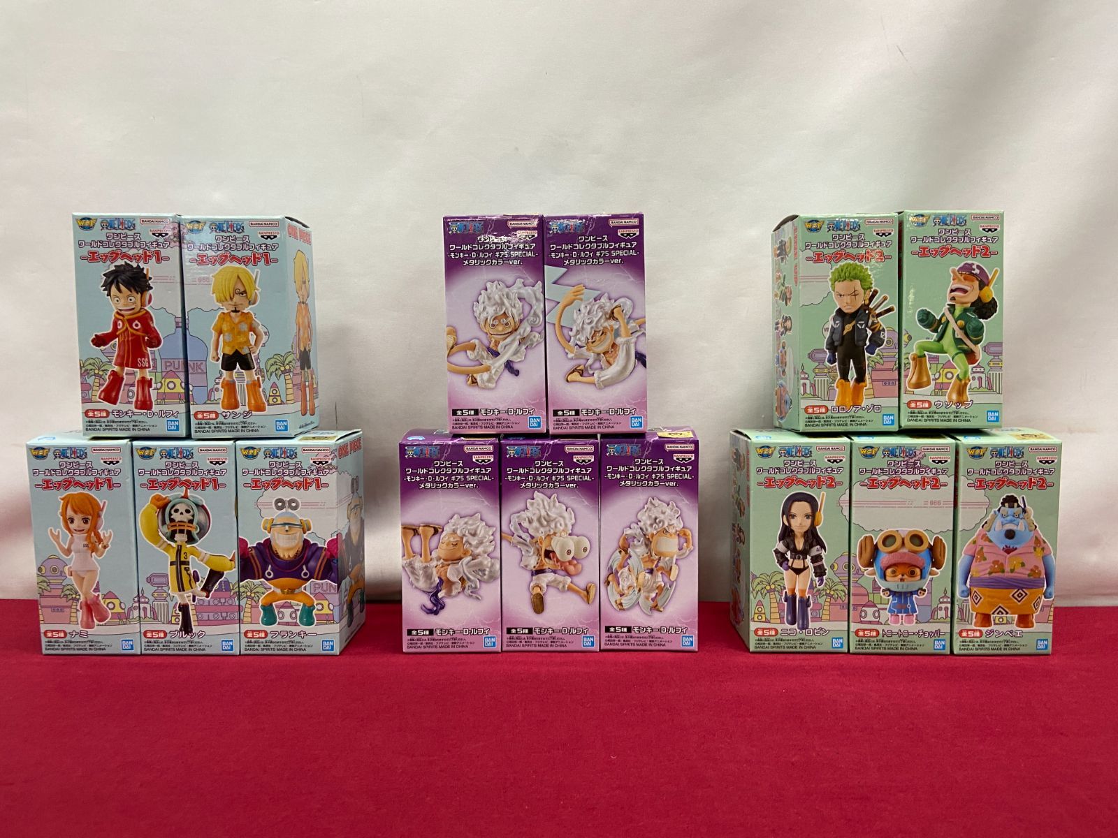 ワンピース ワールドコレクタブルフィギュア エッグヘッド1 エッグヘッド2 モンキー・D・ルフィ ギア5 SPECIAL- メタリックカラーver. 15体セット ワーコレ one piece　　710