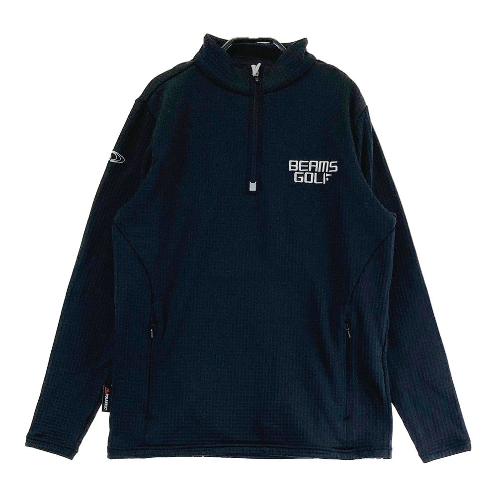 サイズ：M BEAMS GOLF ビームスゴルフ ハーフジップ長袖Tシャツ ブラック系 [240101687875] ゴルフウェア メンズ ストスト