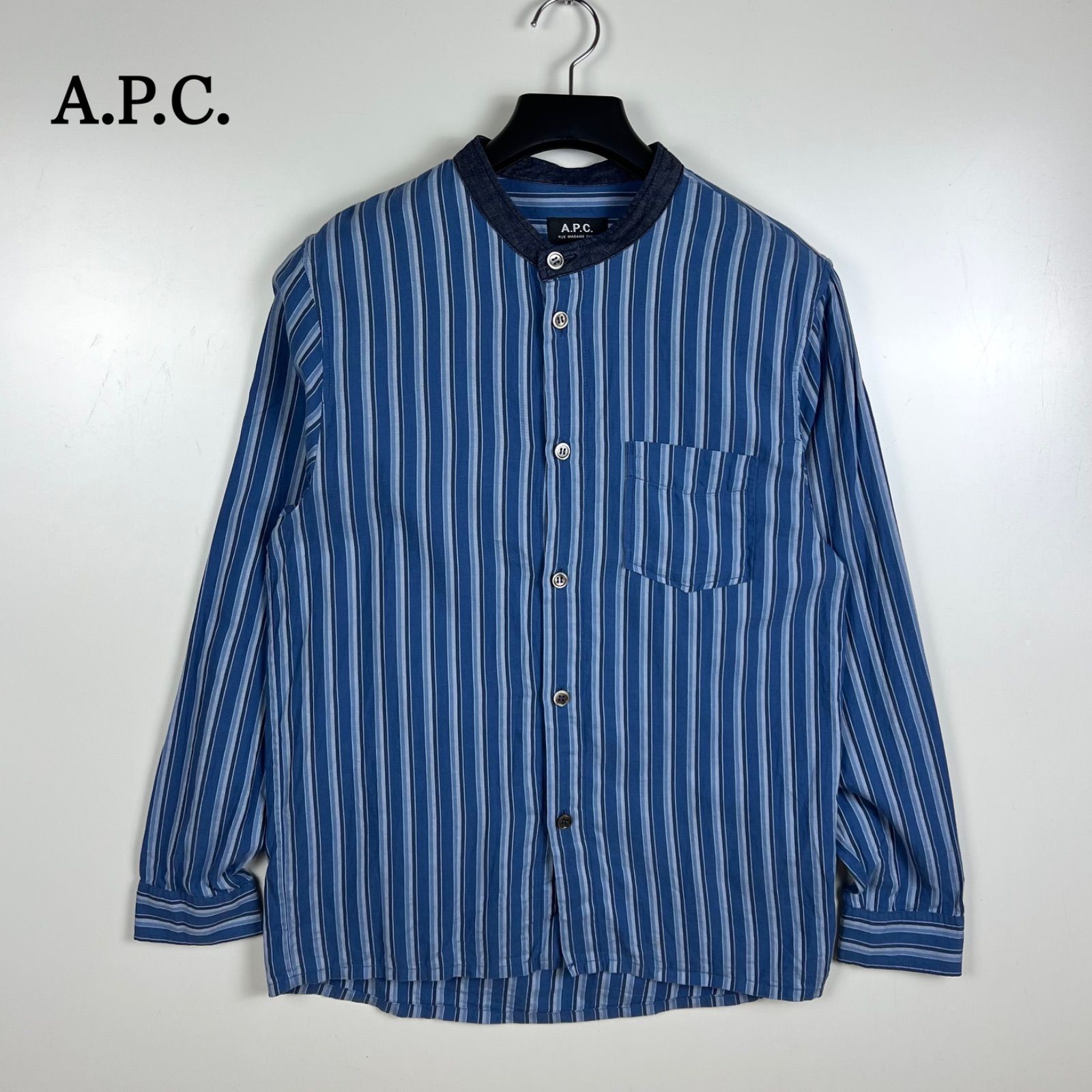 A.P.C. JAPAN archive NC shirts M アーペーセー ノーカラー