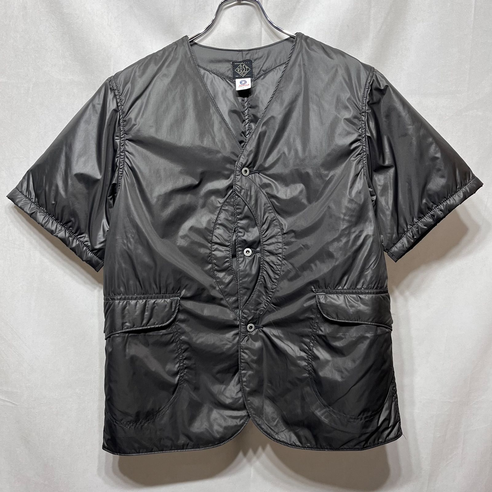 POST O'ALLS OVERALLS ポストオーバーオールズ ● Royal Traveler Shirt 1/2 ロイヤルトラベラーハーフスリーブノーカラー中綿シャツ