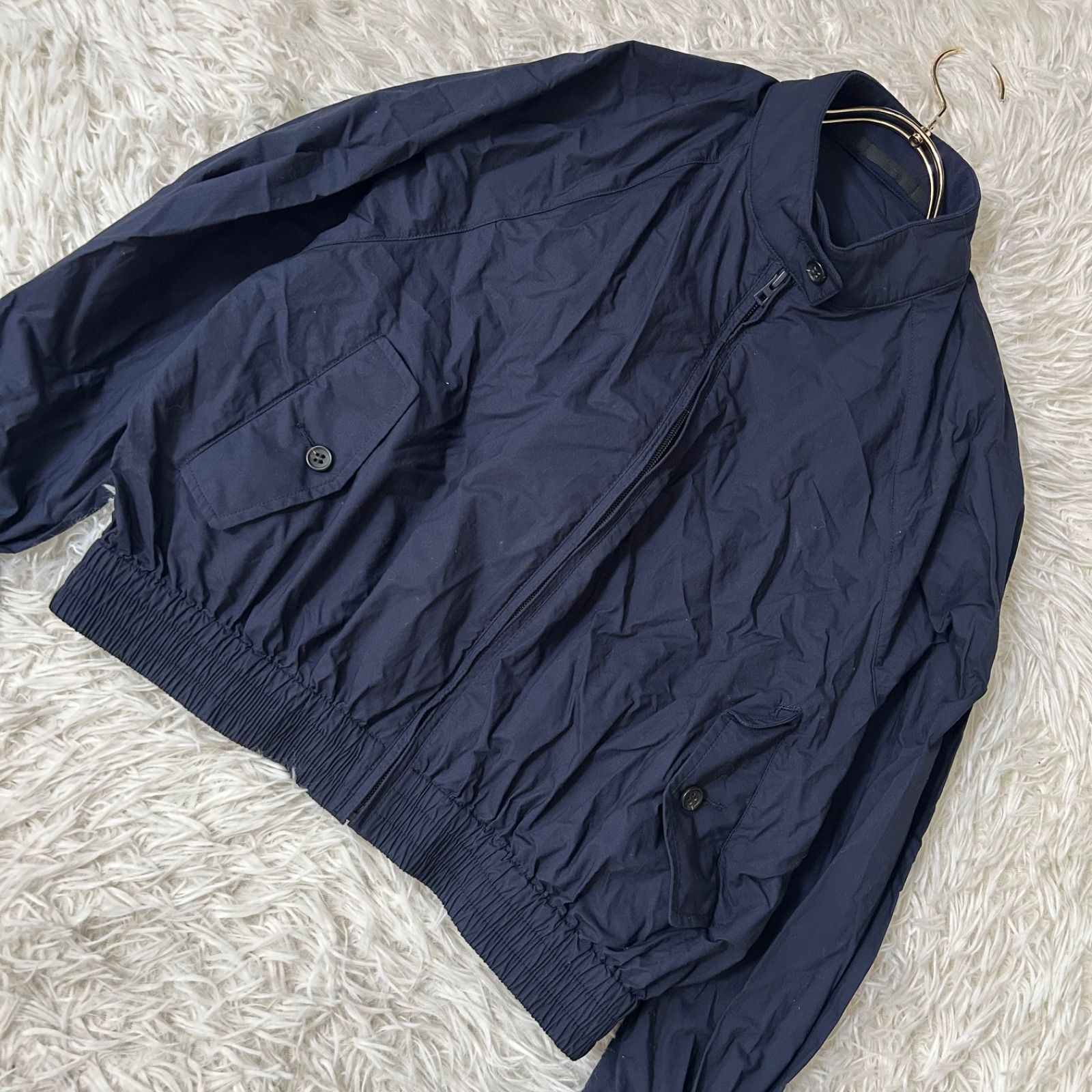 UNIQLO ブルゾン ネイビー M カジュアル シンプル ノーカラー