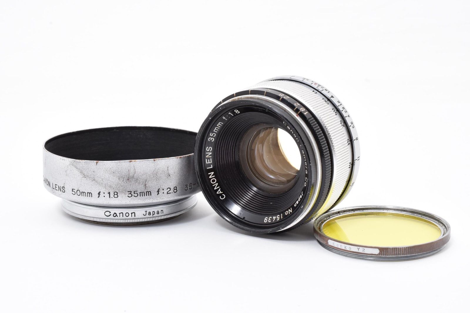 ★希少品★ Canon キャノン 35mm F1.8 ライカ Lマウント L39 フード・フィルター付き ＃4343