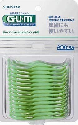 ガムデンタルフロス&ピックY字型30P × 10個セット