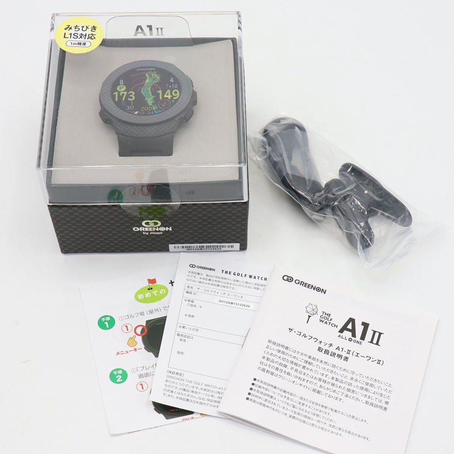新品/訳あり】GreenOn THE GOLF WATCH A1-II G017 ブラック MASA