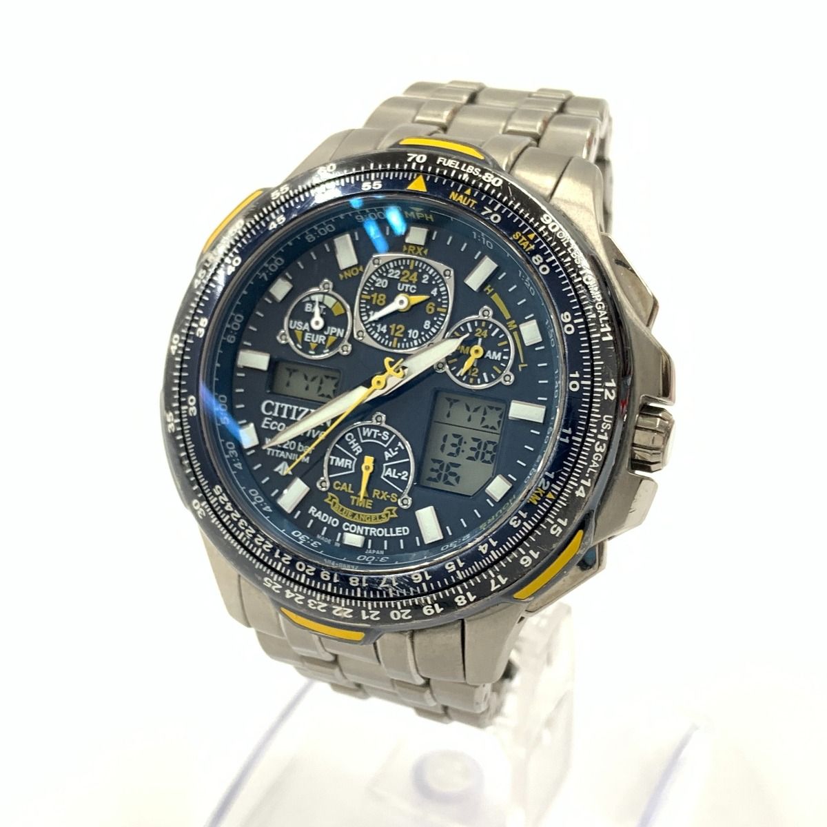 CITIZEN シチズン プロマスター SKYエコドライブ ブルーエンジェルスモデル ソーラー 電波 腕時計 PMV65-2261 ブルー x シルバー