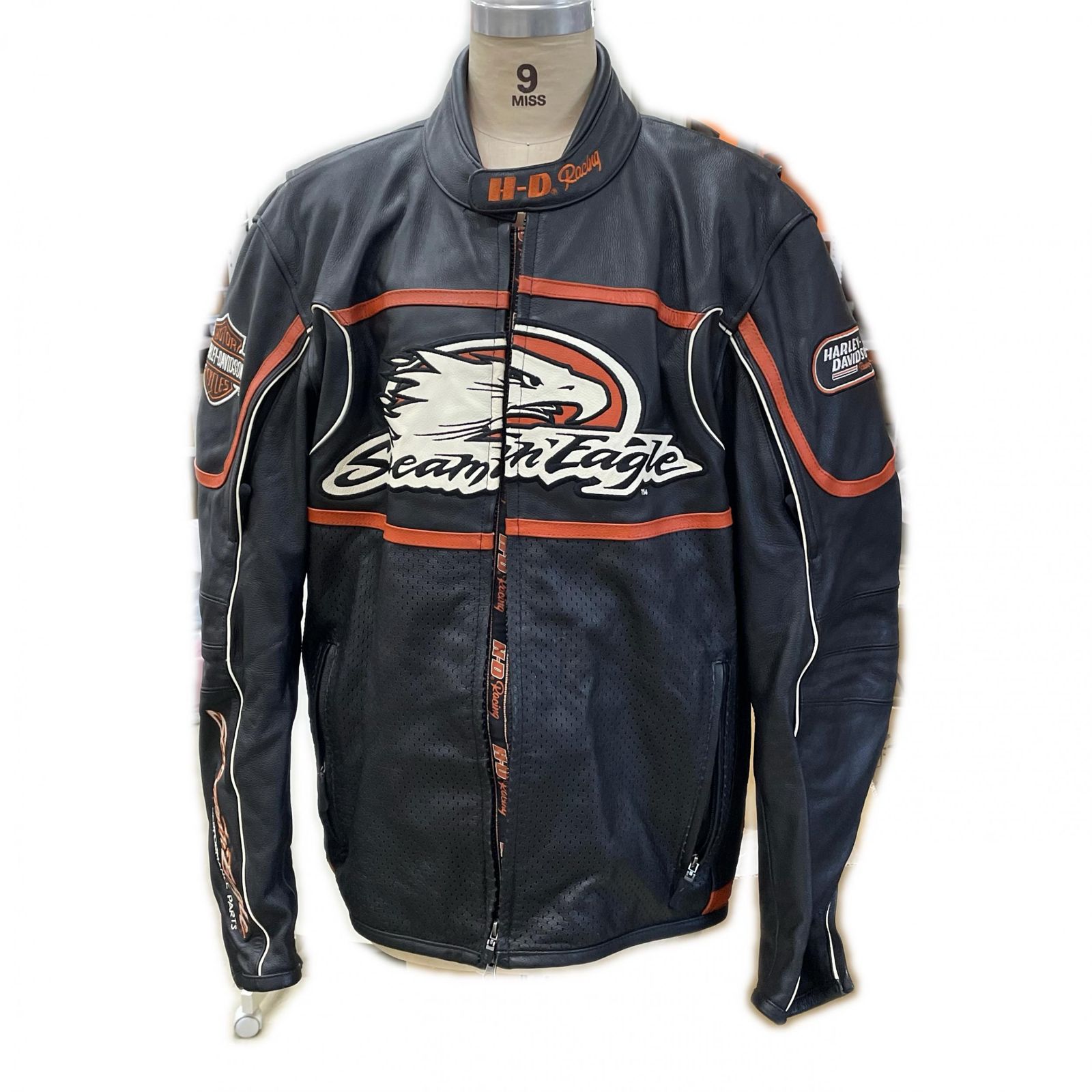 HARLEY DAVIDSON ハーレーダビッドソン Racing レーシングライダースジャケット メンズ ブラック 中古