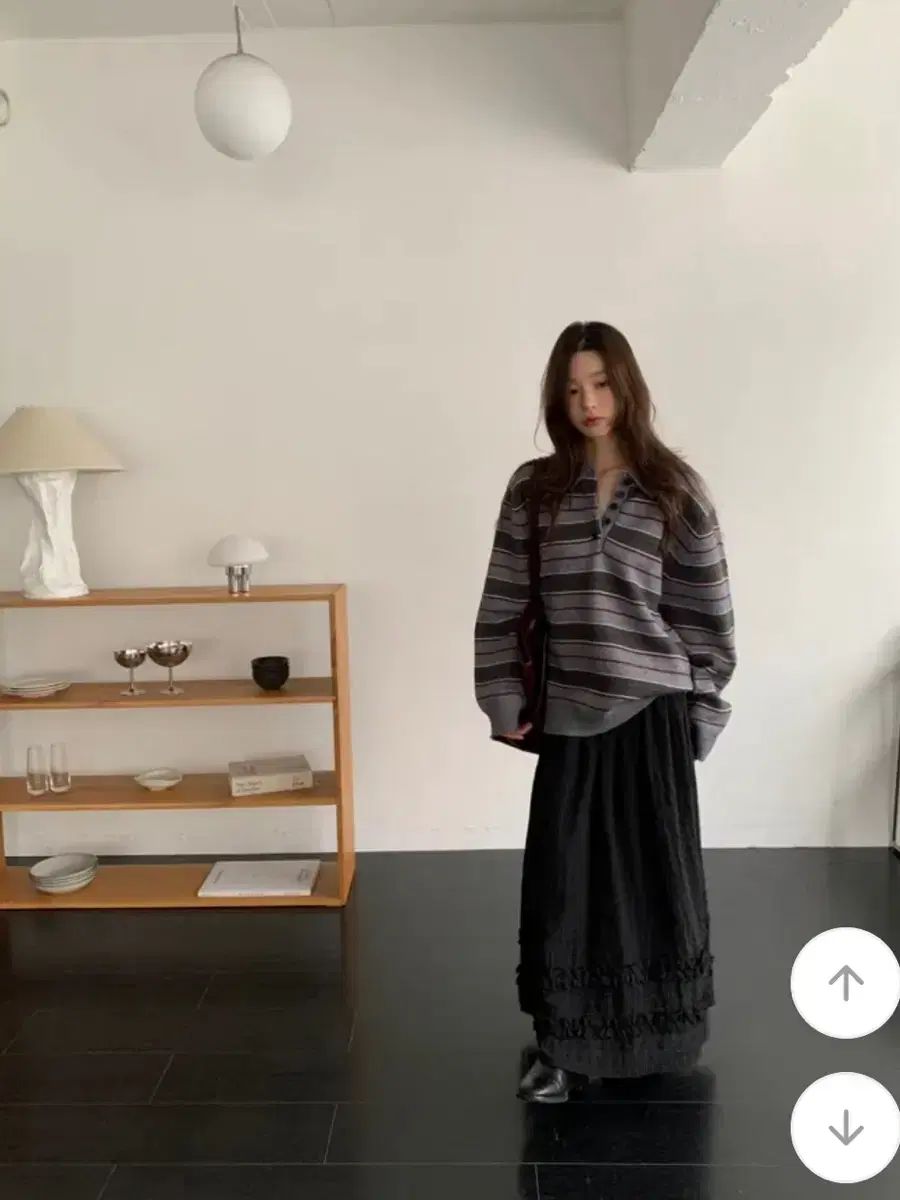 yuini ロング丈スカート May ruffle long skirt ブラック