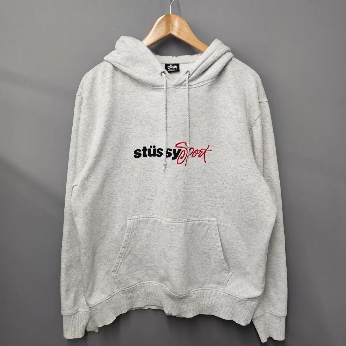 STUSSY スポーツアプルイ logo フードT