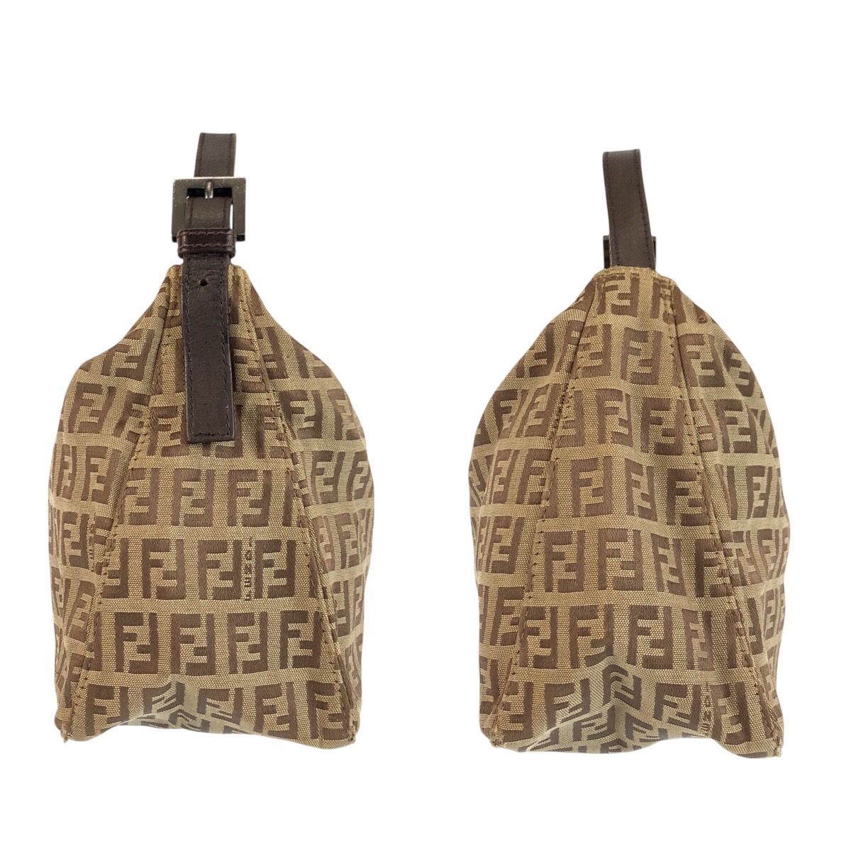 FENDI フェンディ ズッキーノ ブラウン ベージュ キャンバス/レザー 