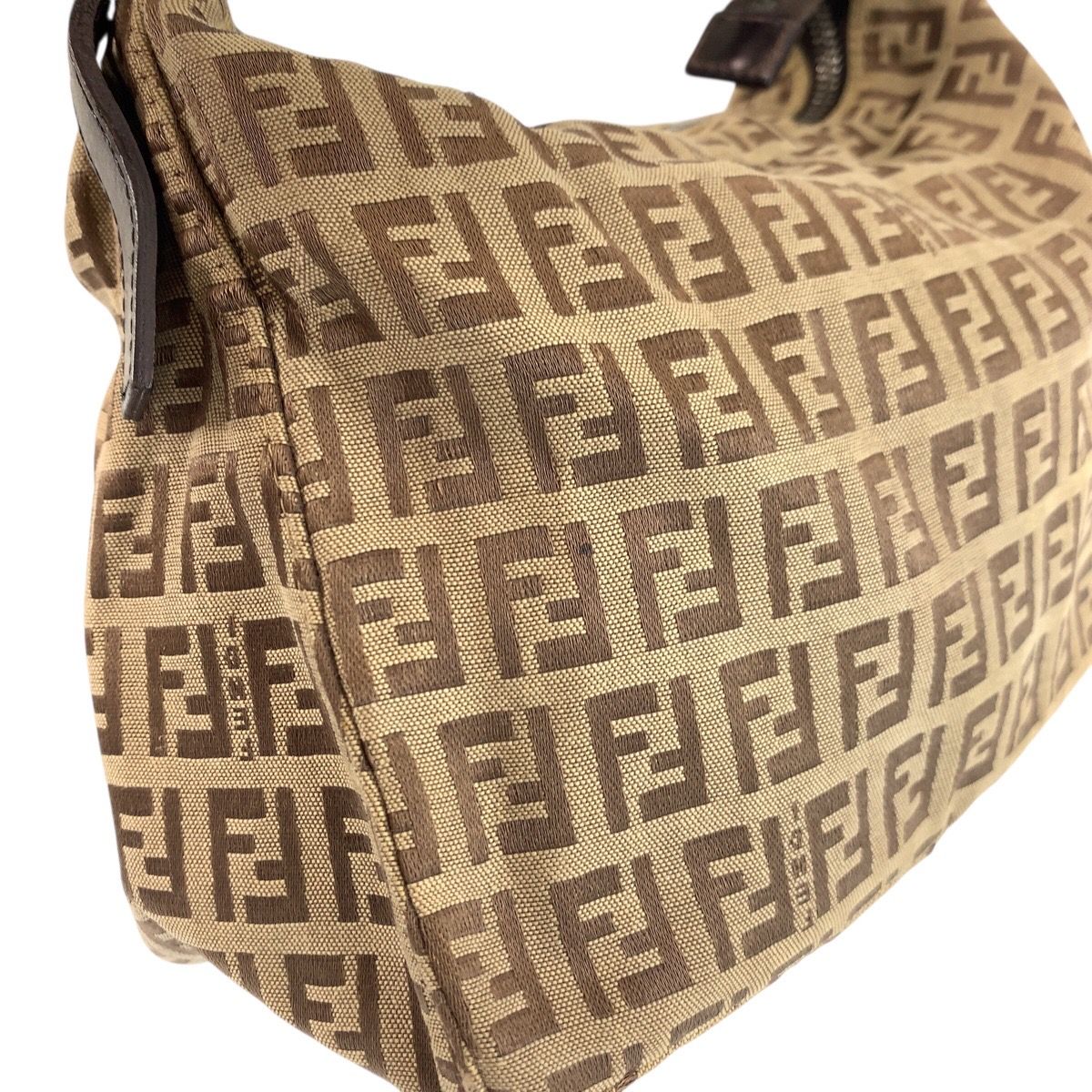FENDI フェンディ ズッキーノ ブラウン ベージュ キャンバス/レザー 