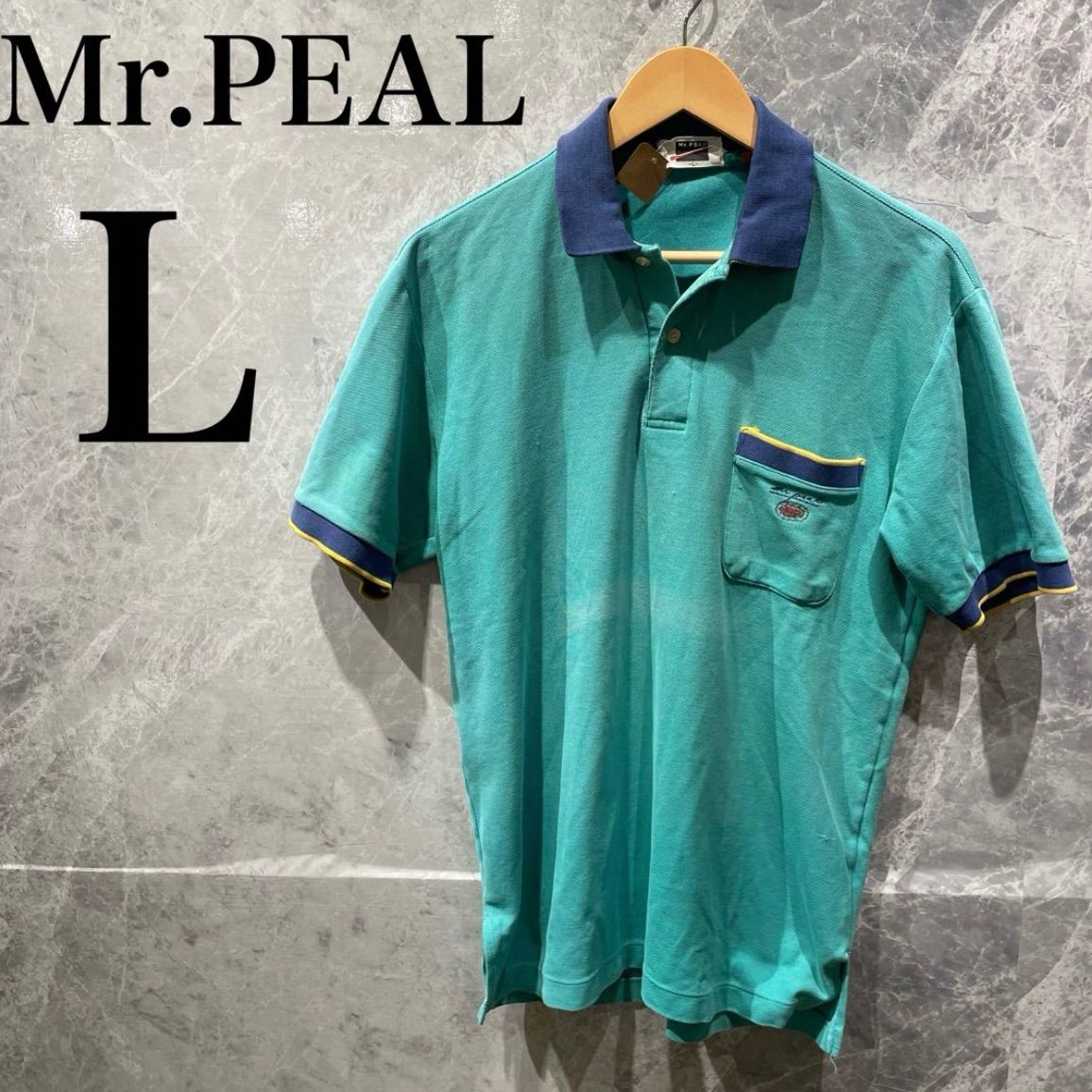 Mr.PEAL メンズ L ターコイズ ポロシャツ 古着 オーバーサイズ