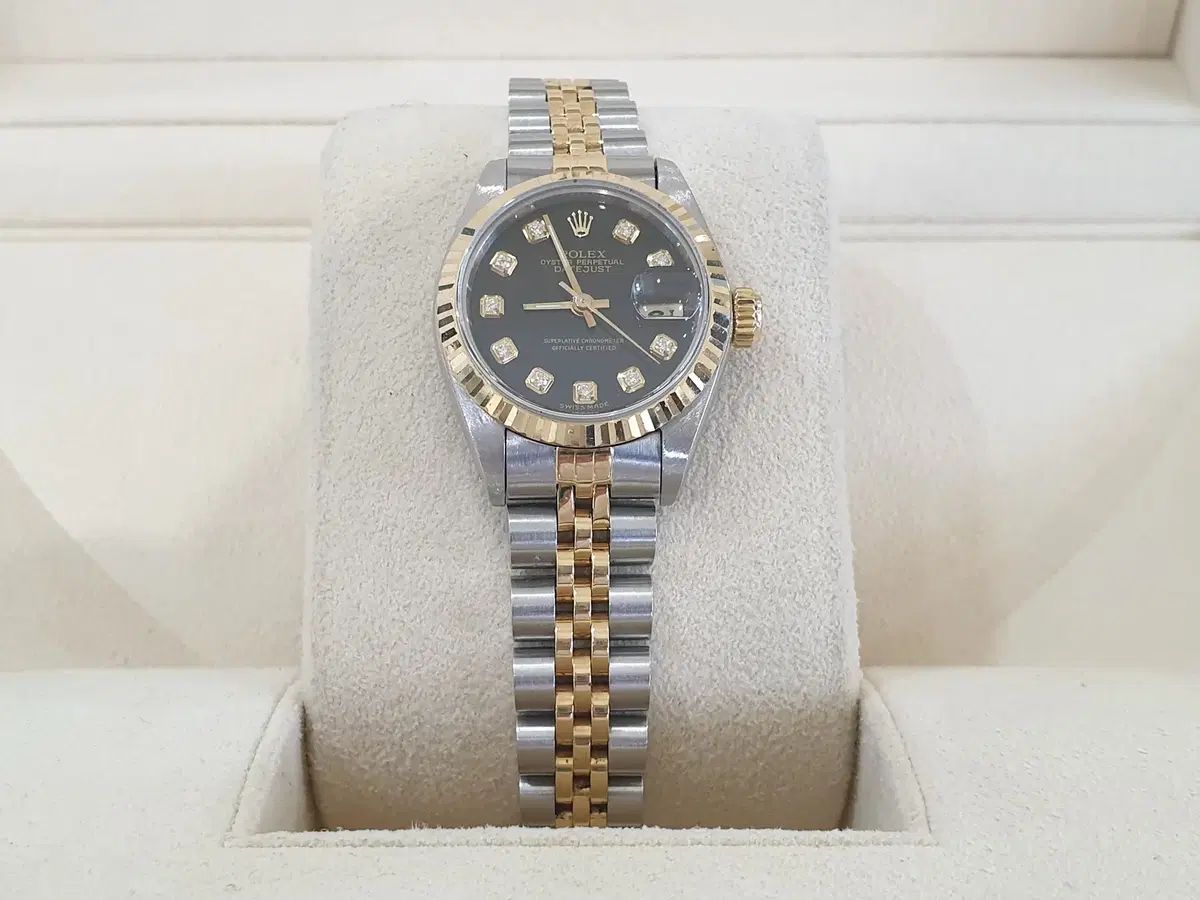 ROLEX デイジャスト 69173 コンビ ブラック10P 八角ダイヤ