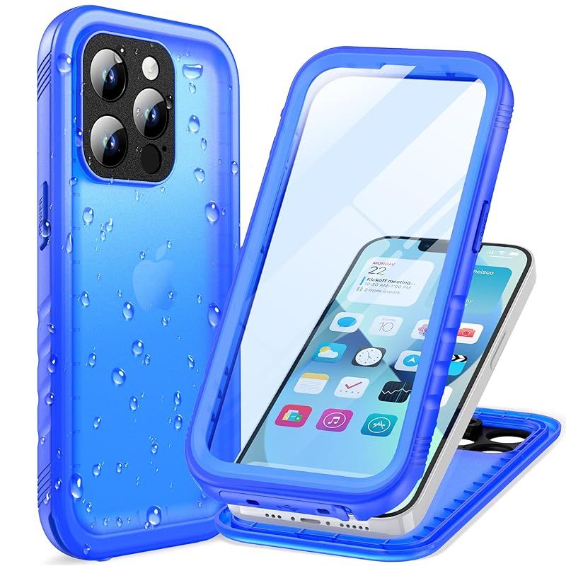 【新品】 Cozycase iPhone 13 Pro 用 防水ケース - 完全防水 防塵 2m 耐衝撃 360度 全面 両面 米軍 カメラ保護 ストラップ付き 海 お風呂 水中撮影 洗濯可能 - 薄型 頑丈 人気 ワイヤレス充電 アイホン13プロ 用 ケース